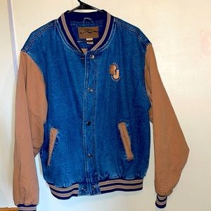 Denim Varsity Style Jacket